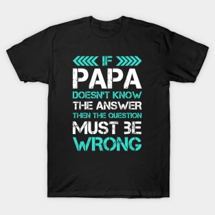 Funny Papa Gift - If Papa Doesn't Know The Answer - Great Fathers Day Gifs T-Shirt